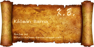 Kálmán Barna névjegykártya